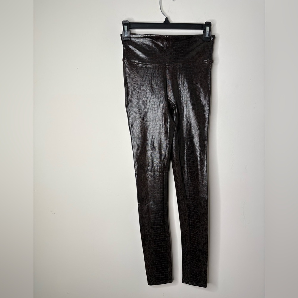 SPANX Faux-Leather Skinny Leggings in Black - Picture 2 of 5